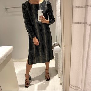 Nancy Bracoloni for Shangri La 1980s Gold Metallic Dress Medium Size 11/12